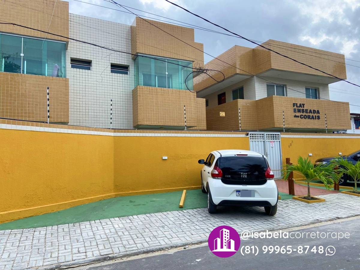Apartamento à venda, no Flat Enseada dos Corais,  em Cabo de Santo Agostinho, Enseada dos Corais, com 1 quarto - Isabela Alves - Corretora de Imóveis